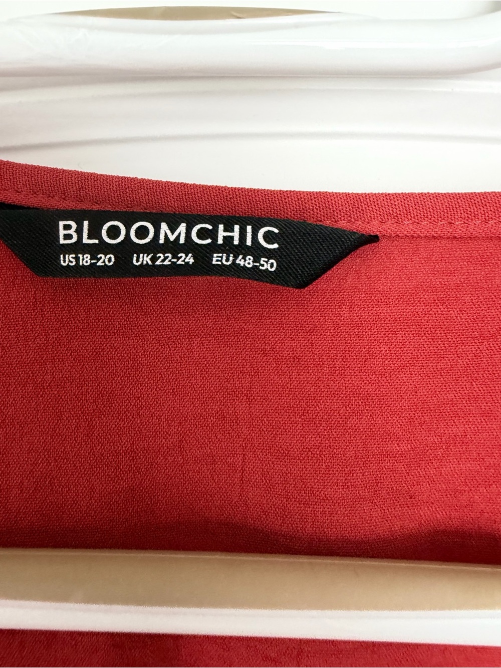 BloomChic Red V-Neck Ruffle Midi Dress - Picture 2 of 2